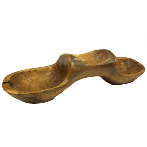 3 Bowl Pyramid aprox 40cm - This fantastic teak root bowls  is  hand carved using the natural shape of the teak root for