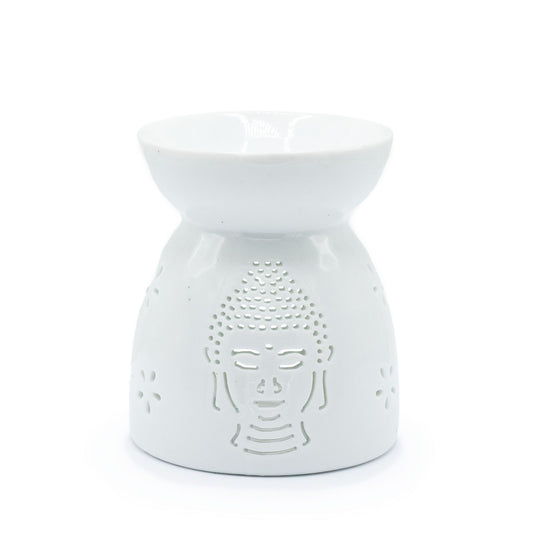 Oil Burner Buddha Cut Out- White -
