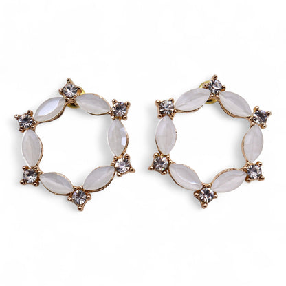 Pearl - Vintage Glass - Loop - Earrings