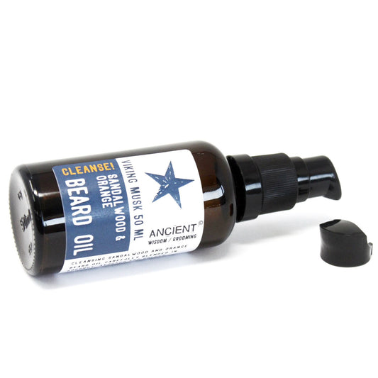 50ml Beard Oil - Viking Musk - Cleanse! - Simple and natural, this is a super fine Beard Oil made with Orange and Sandalwood