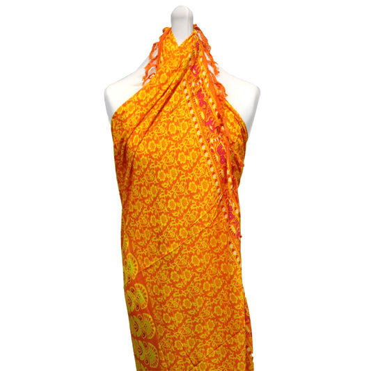 Lime Orange Mandala Sarongs - Bali Mandala Sarongs This Sarong is made to a perfect size to wrap around the waist, also can