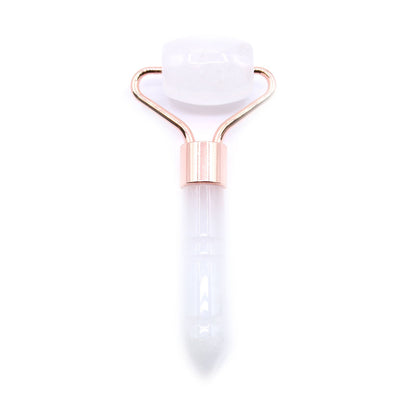 Gemstone Mini Roller - Rock Quartz - Light, compact and naturally cool, this rock quartz mini roller is designed for precise