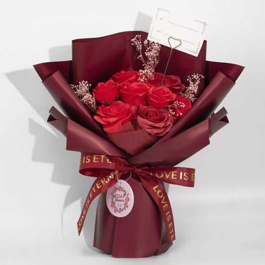Large Red Roses Bouquet - Love is Eternal - Gift Card - A timeless bouquet that speaks straight from the heart. This elegant