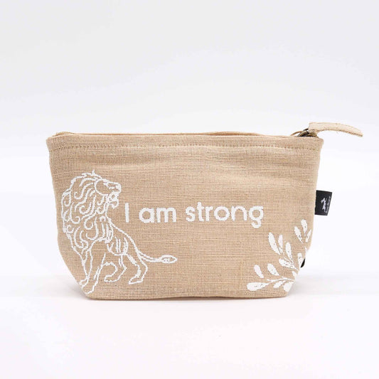 Hop Hare Pouch - I am Strong - This charming Hop Hare Pouch is a delightful way to store makeup, toiletries, or any other