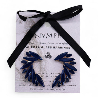 Royal Blue - Vintage Glass - Angel Wings - Earrings