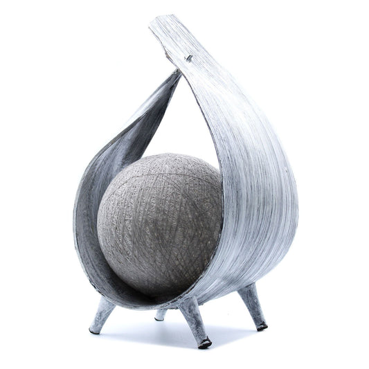 Natural Coconut Lamp - Greywash Wrapover -
