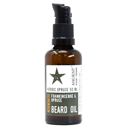 50ml Beard Oil - Nordic Spruce - Regenerate! - Nordic Spruce Beard Oil is made with Frankincense and Spruce Essential oils