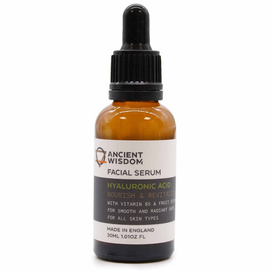 Hyaluronic Acid Facial Serum - Ancient Wisdom Hyaluronic Acid Facial Serum NOURISH & REVITALISE Facial Serum with vitamin B5