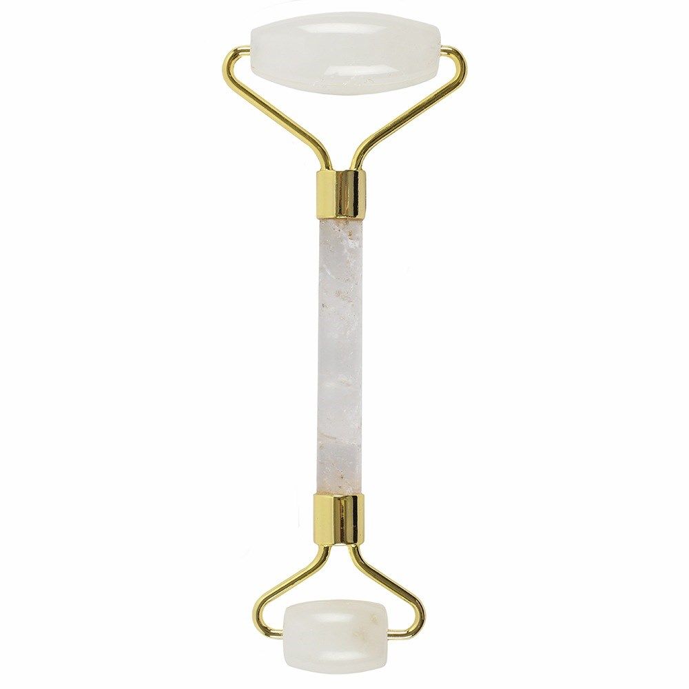 Gemstone Face Roller - Rock Quartz - Simple, refined and naturally cool to the touch, this rock quartz face roller is
