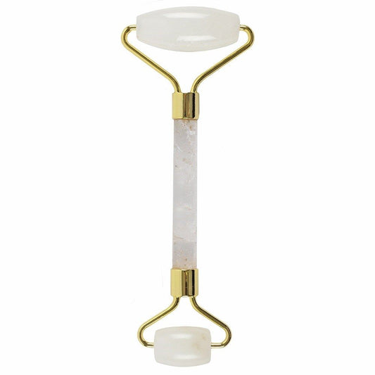 Gemstone Face Roller - Rock Quartz - Simple, refined and naturally cool to the touch, this rock quartz face roller is