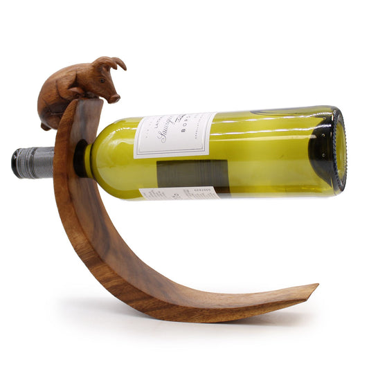 Balance Wine Holders - Pig - Balance Wine Holder Add a touch of clever design to your home with this beautifully crafted