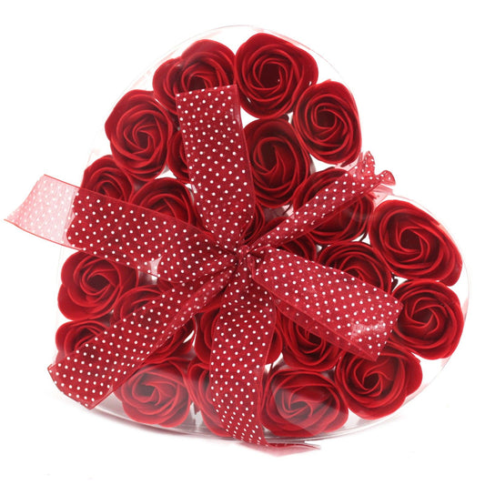 Set of 24 Soap Flower Heart Box - Red Roses - Take a look at our wonderful range of Luxury Soap Flowers. They are a perfect