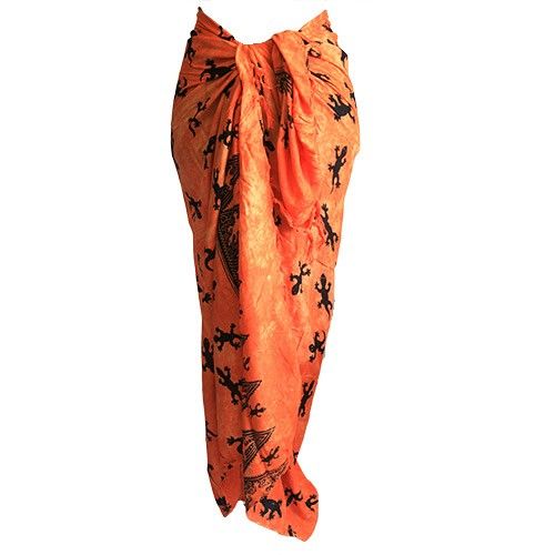 Bali Gecko Sarongs - Orange - We are pleased to introduce the new range of Bali Gecko Sarongs. These Sarongs was made in the