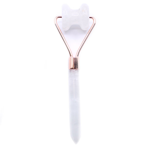 Gemstone Jawline Roller - Rock Quartz - Minimal in design and naturally cool to the touch, this rock quartz jawline roller