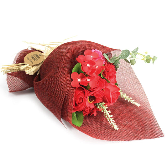 Standing Soap Flower Bouquet - Red - Beautifully packed Soap Flowers are a perfect gift, wedding favours, Christmas stocking