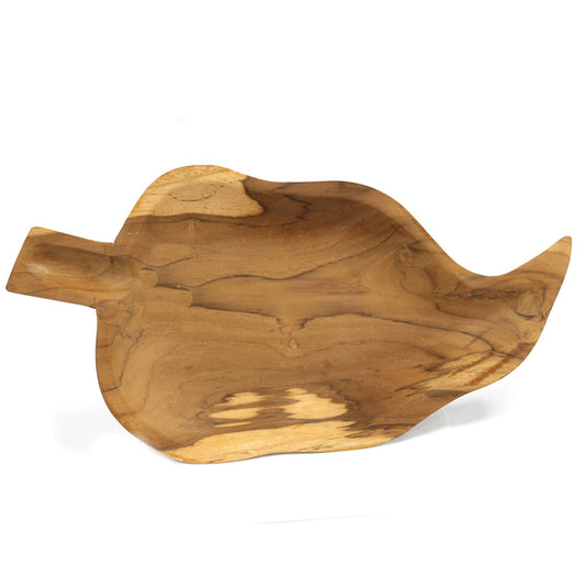 Teak Leaf Shaped Bowl - aprox 32cm - These fantastic teak‑root bowls are hand‑carved using the natural contours of the