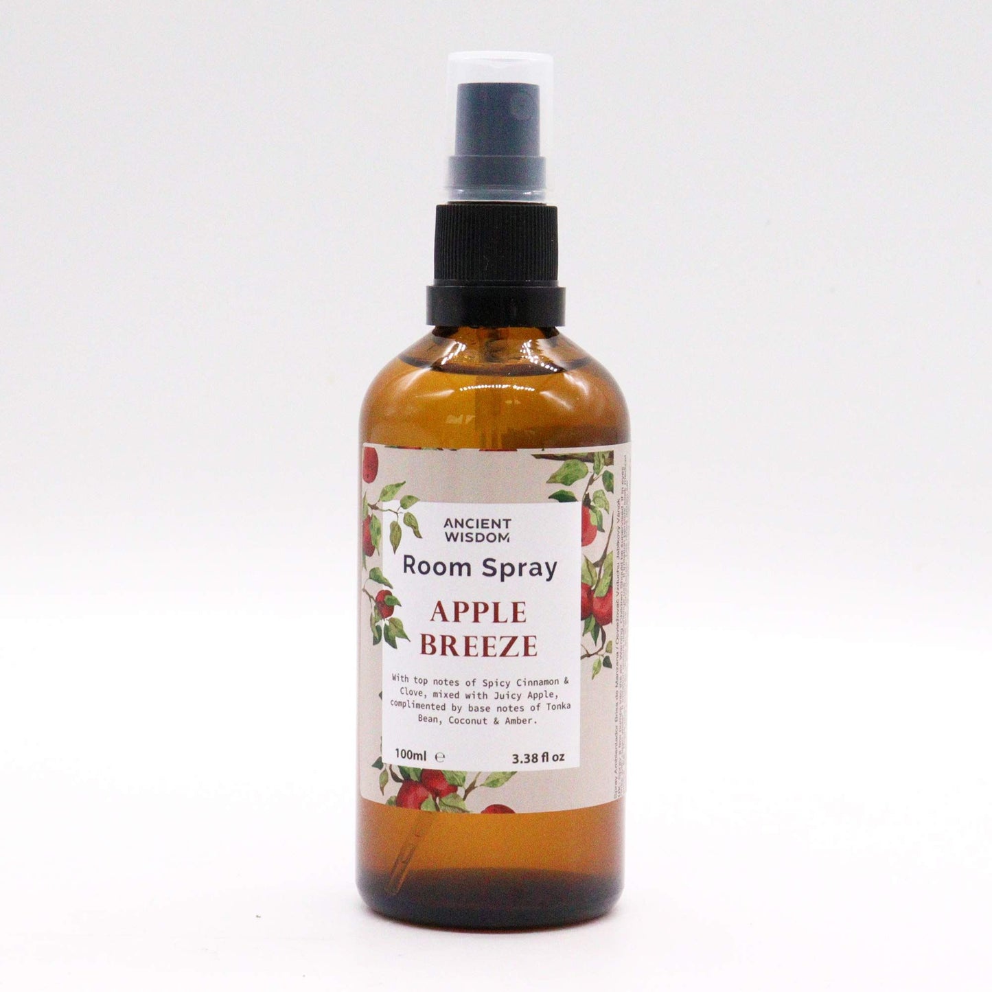 Room spray bottle labeled 'Apple Breeze' on a white background