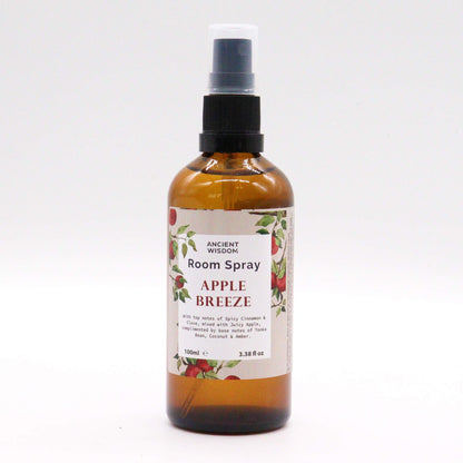 Room spray bottle labeled 'Apple Breeze' on a white background