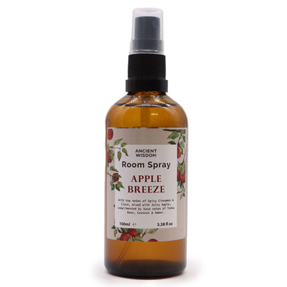 Room spray bottle labeled 'Apple Breeze' on a white background